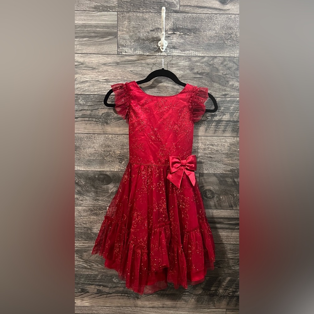 Jona Michelle kids red sparkling Christmas dress
